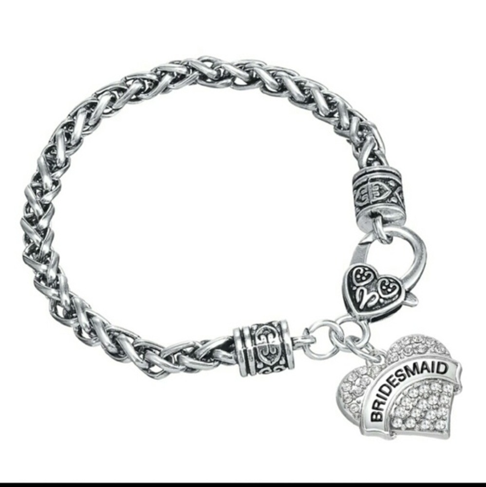 Nwt bridesmaid heart charm  bracelet